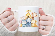Watercolor Cute Baby Circus Animals, an Illustration by Sublimation Artist (Thumbnail 5 of 6)