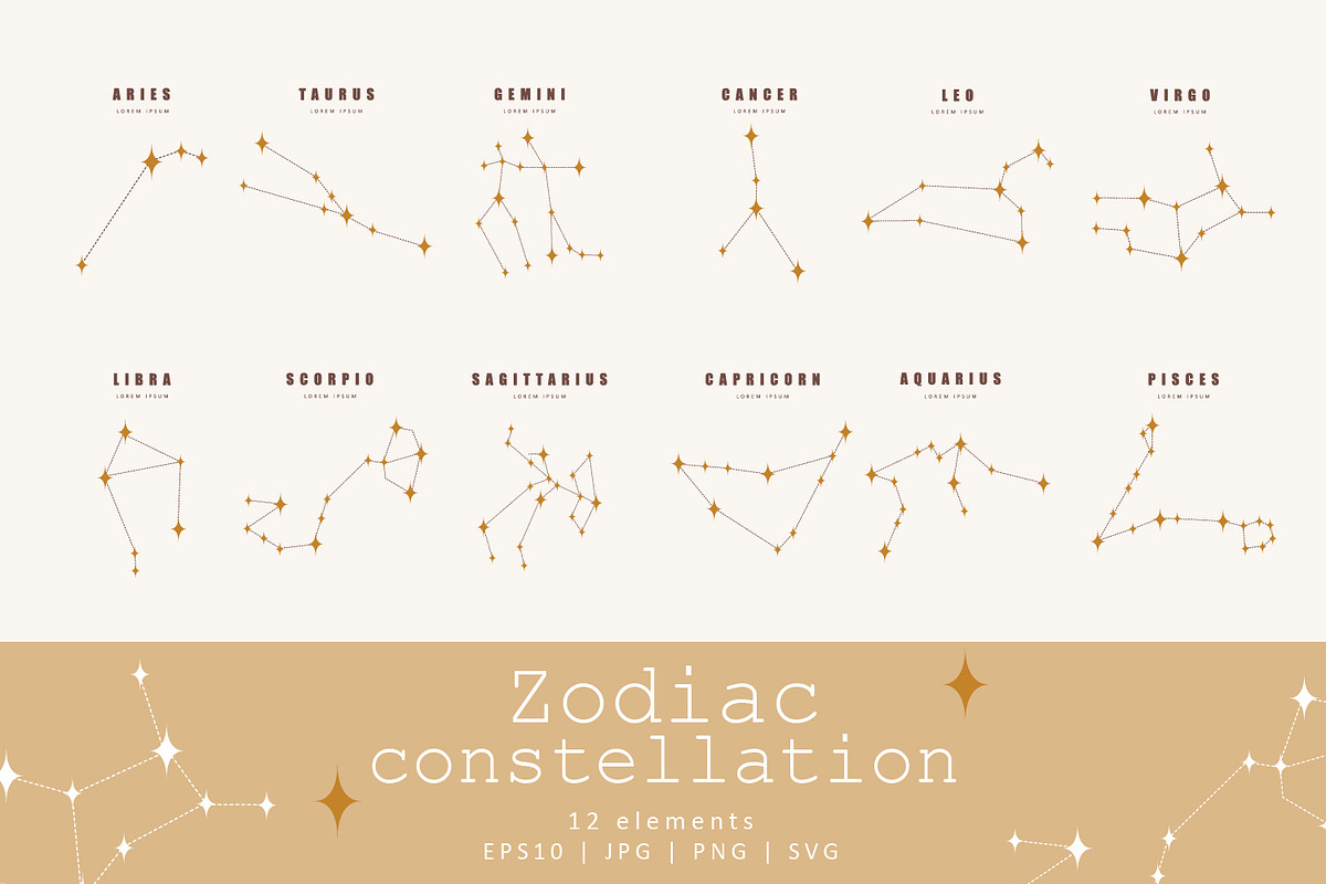 Zodiac constellation collection, an Illustration by KeronnArt