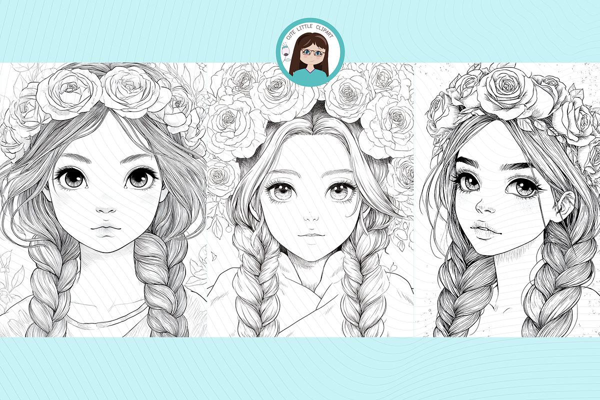 Black and White Line Art Portraits, a Graphic by Cute Little Workshop (Photo 3 of 4)