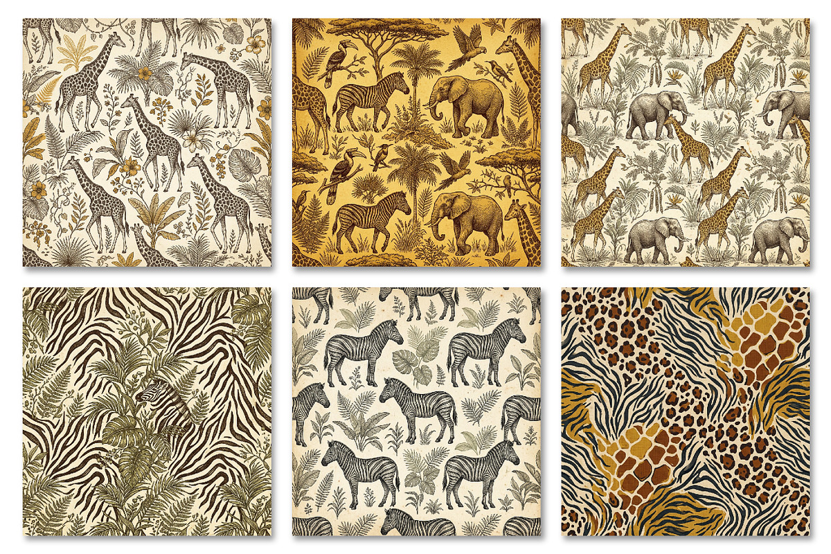 Vintage Jungle Safari Digital Patter, a Texture Graphic by Dream Creation (Photo 5 of 7)