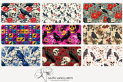 70 crows & skulls seamless pattern, a Pattern Graphic by Poppy Lane Studio (Thumbnail 5 of 10)