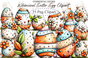 Whimsical Easter Egg Clipart, an Illustration by designcity5