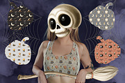 Magical Lemur Halloween Set, an Illustration by IrynaPanashii (Thumbnail 8 of 10)