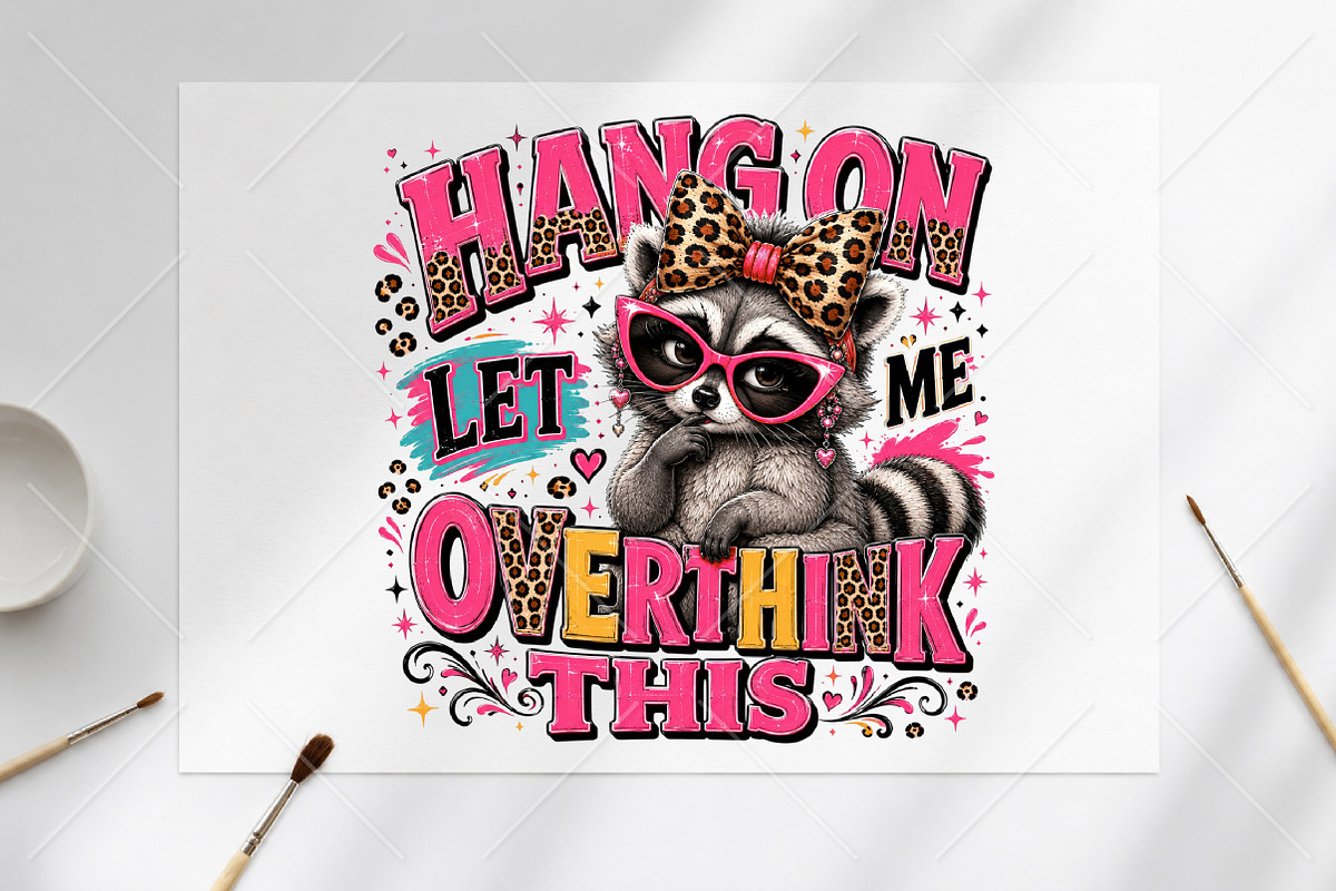 Funny Raccoon PNG, Overthinking, a Seasonal Illustration by Canvas Craft (Photo 6 of 6)