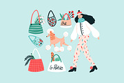 Girl walking with dog, a Person Illustration by Good Studio (Thumbnail 2 of 3)