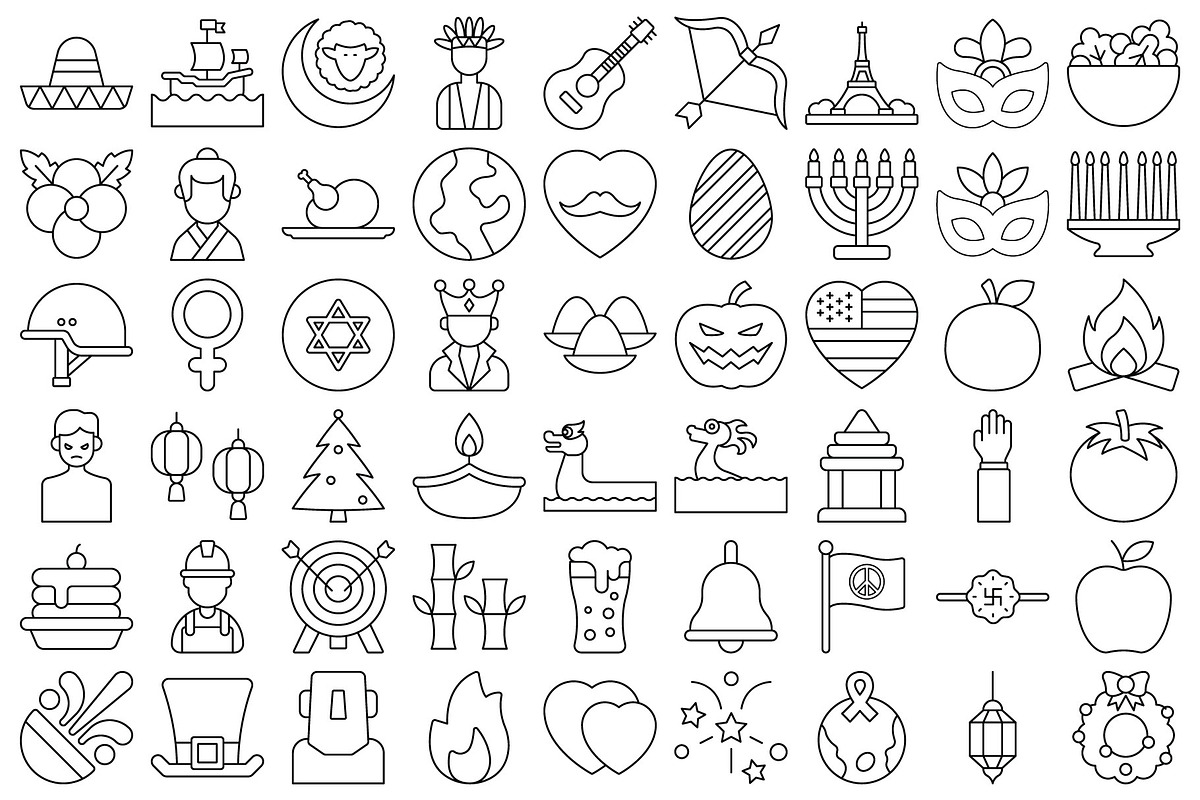 Festival and Holidays Vector Icons, a Solid Icon by Vector Portal (Photo 4 of 6)