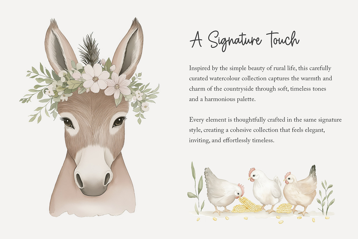 85 pastel farm animals clip art, an Animal Illustration by Poppy Lane Studio (Photo 6 of 11)