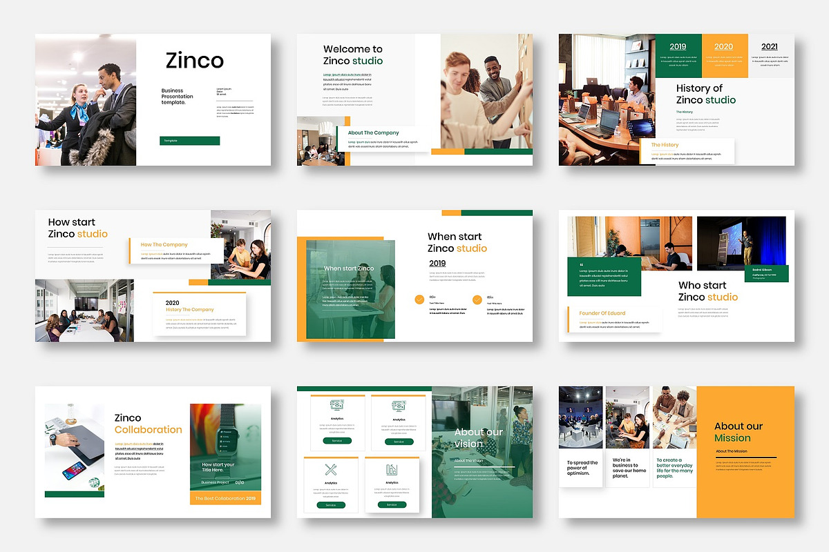 Zinco - Business Google Slide Templa, a Presentation Template by Dens Creative Studio (Photo 2 of 6)
