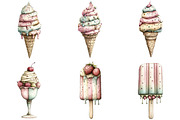 Whimsical Summer Ice Cream Clipart, an Illustration by DreamPrint404 (Thumbnail 5 of 6)