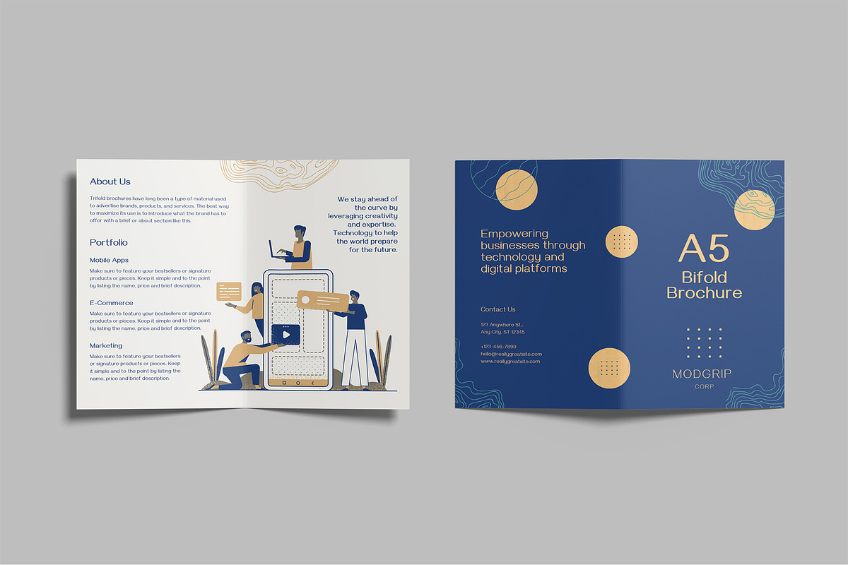 A5 Bifold Brochure Mockup
