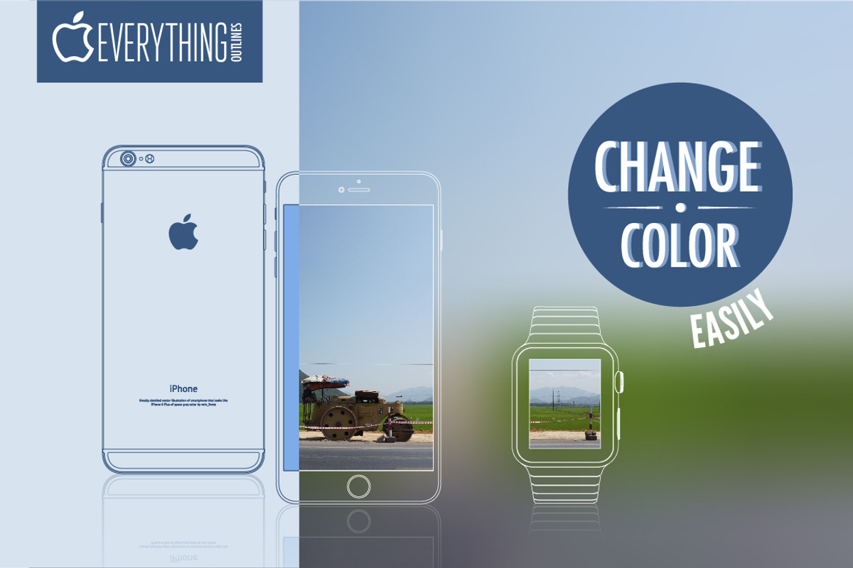 Apple Mockups in outlines +BONUS, an iPhone Mockup by voin_Sveta (Photo 3 of 4)