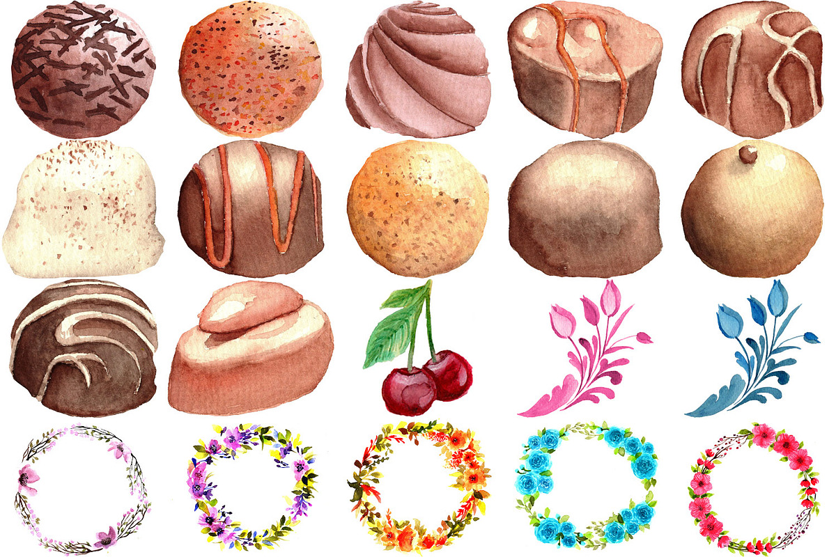 120 Gourmet Chocolate Clipart PNG, an Illustration by LilyBoo Clipart (Photo 5 of 8)