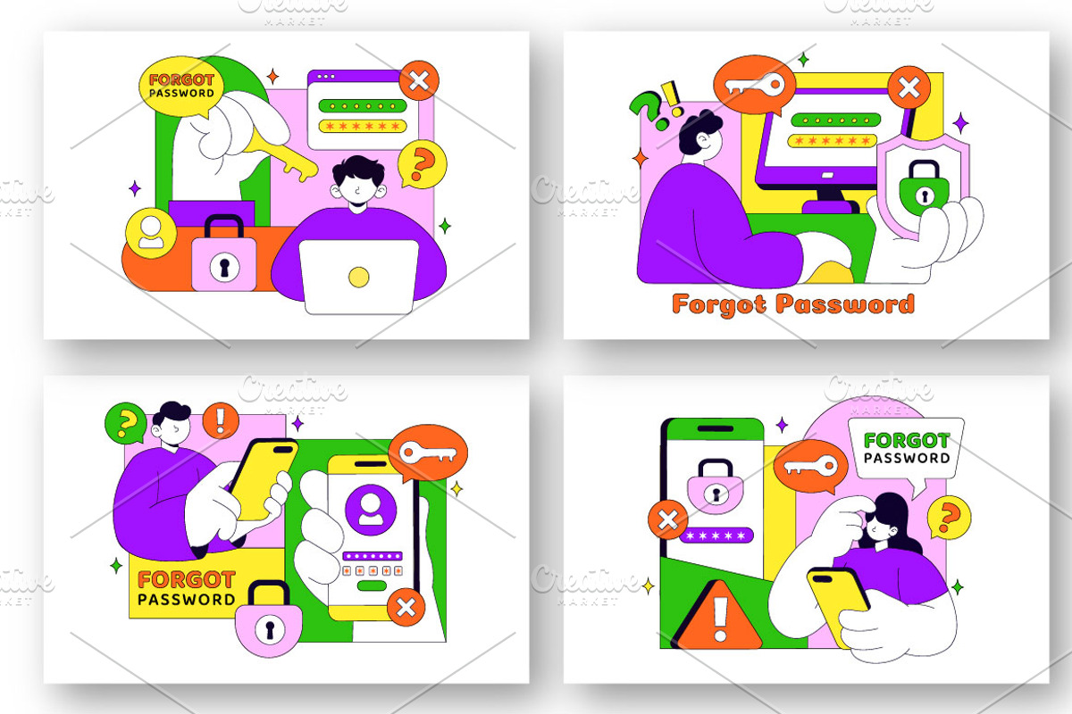10 Forgot Password Illustration, a Technology Illustration by denayunebgt (Photo 3 of 4)