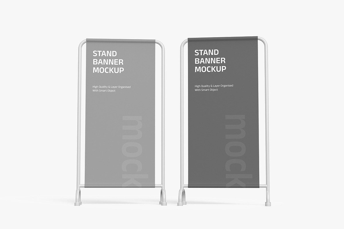Street Stand Banner Mockup Set, an Advertising Mockup by graphypix (Photo 2 of 4)