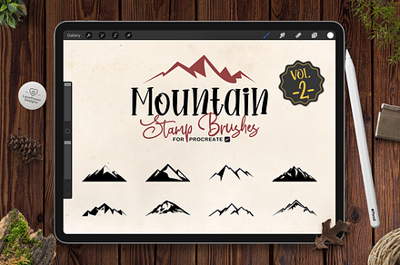 Mountain Stamp Brushes for Procreate