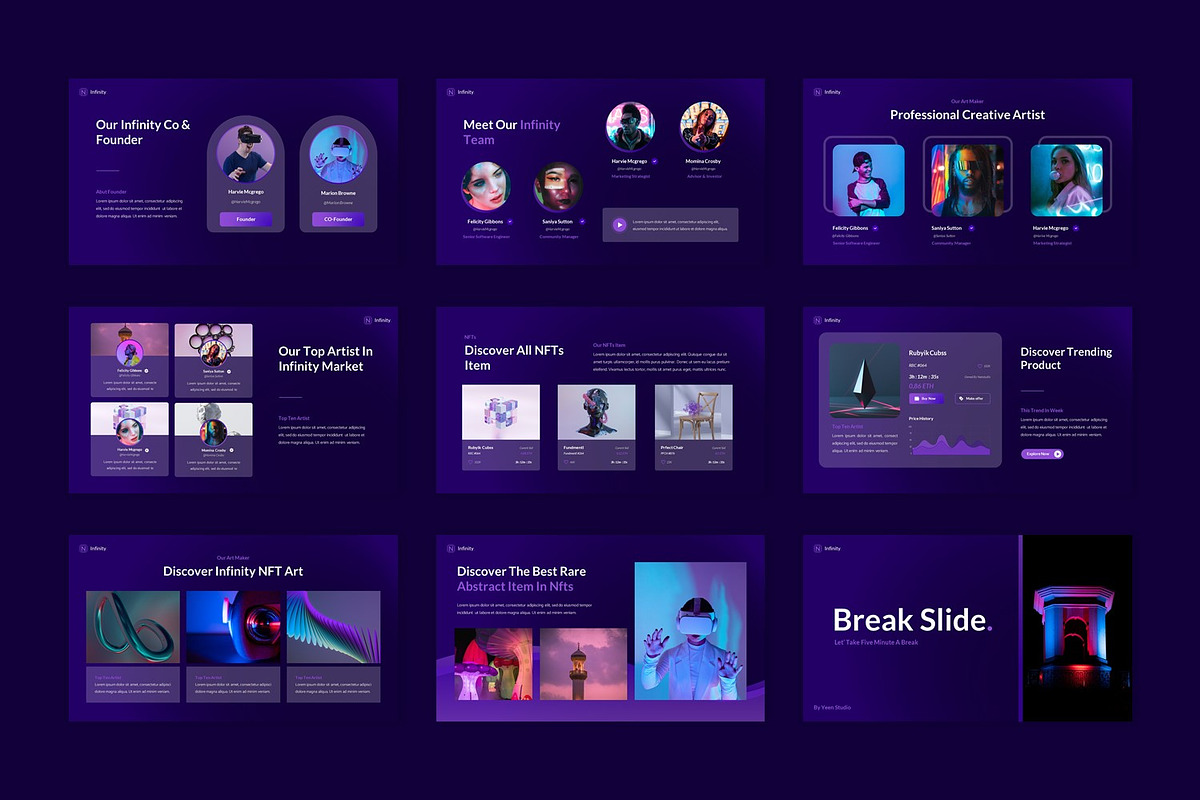 NFT Digital Marketplace PowerPoint, a Presentation Template by BumbleGraph Studio (Photo 4 of 5)