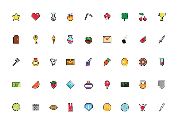 Pixel Game Icon Set preview 2