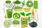 Watercolor Matcha Clipart, Green Tea, an Object Graphic by Paulaparaula (Thumbnail 2 of 3)