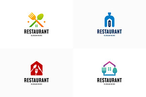 Set of Modern Food House logo design