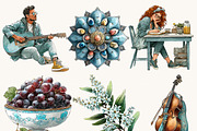 Watercolor Boho Arabian Clipart, a Person Illustration by BusyDaydesign (Thumbnail 5 of 9)