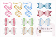 Watercolor Ribbon Bow Bundle, a Decorative Illustration by Stellalunarts (Thumbnail 4 of 7)