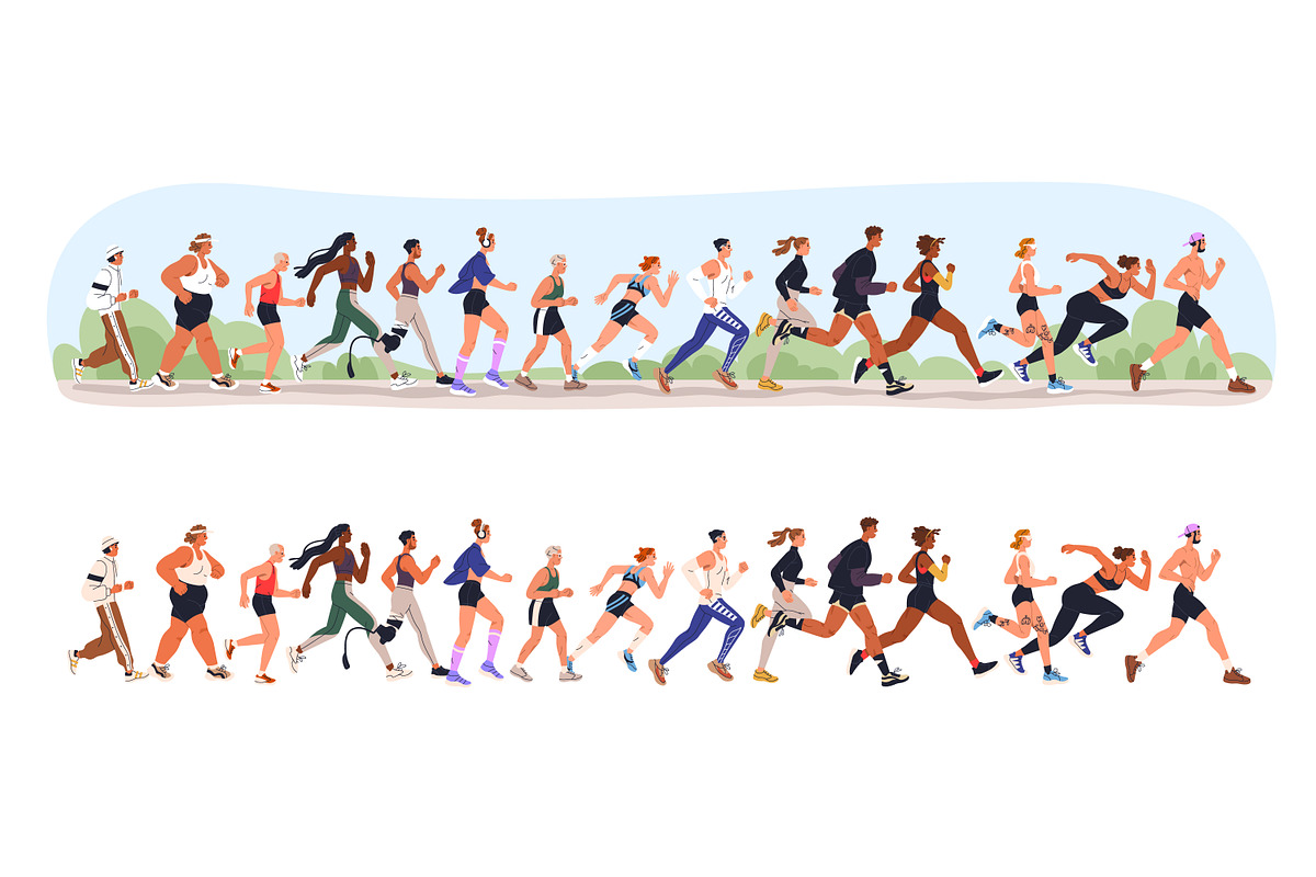 People jogging, running, doing sport, a Sport Illustration by Good Studio (Photo 2 of 8)