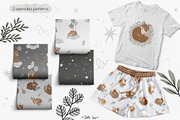 Cozy Woodland Animals Clipart, a Texture Illustration by Jenny Quince (Thumbnail 6 of 13)