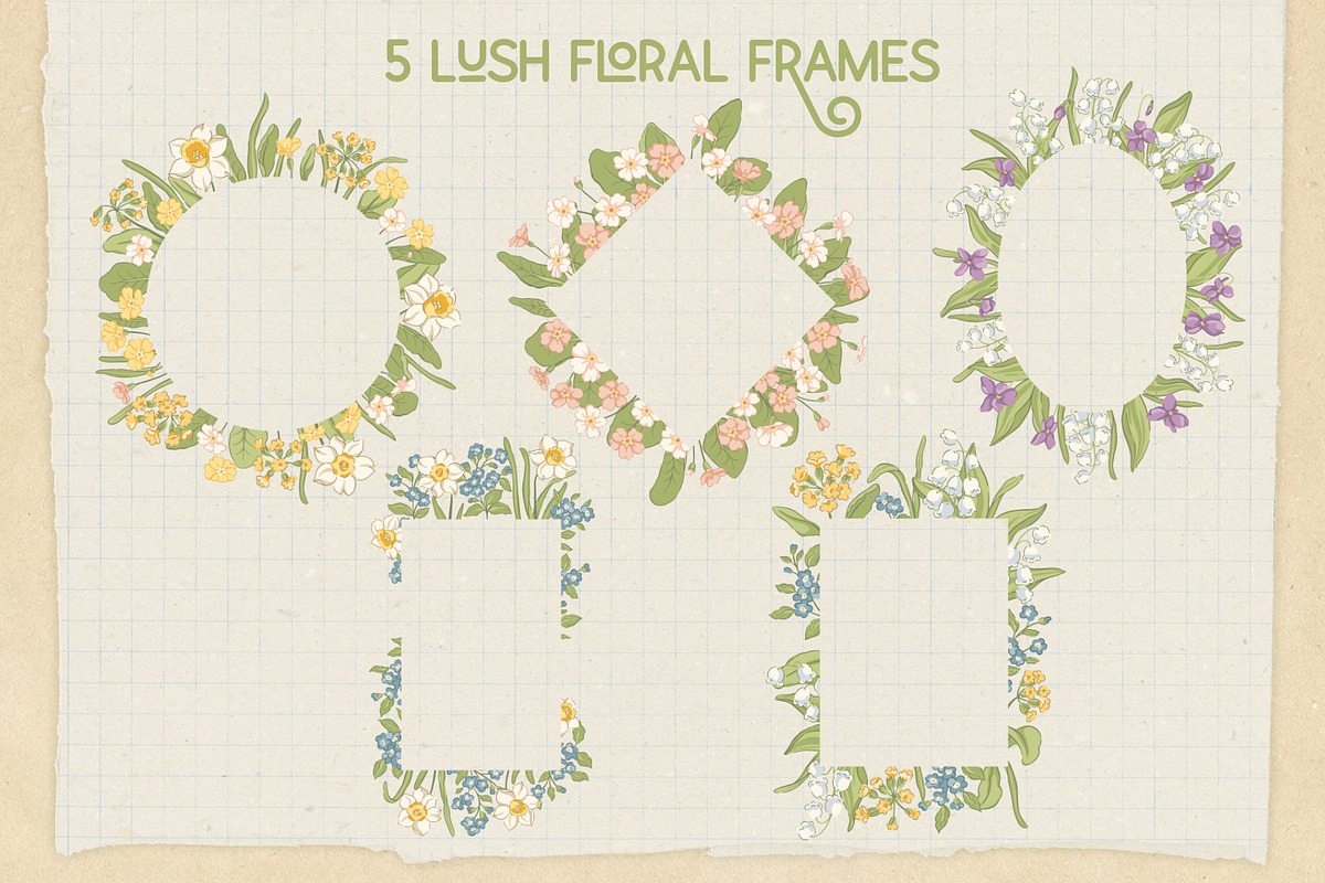 Vintage Spring Floral Patterns, a Pattern Graphic by PATTERNS etc. (Photo 9 of 19)
