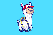 Cute Llama Alpaca Going To School, an Animal Illustration by Catalyst Labs (Thumbnail 2 of 3)