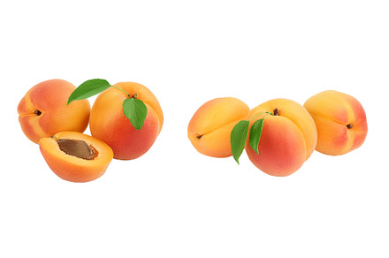 apricot fruit with half isolated on, a Food & Drink Photo by NataPhoto