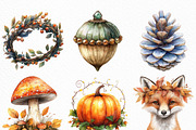 Watercolor Autumn Enchantment PNG, an Illustration by Craft Nest (Thumbnail 2 of 7)