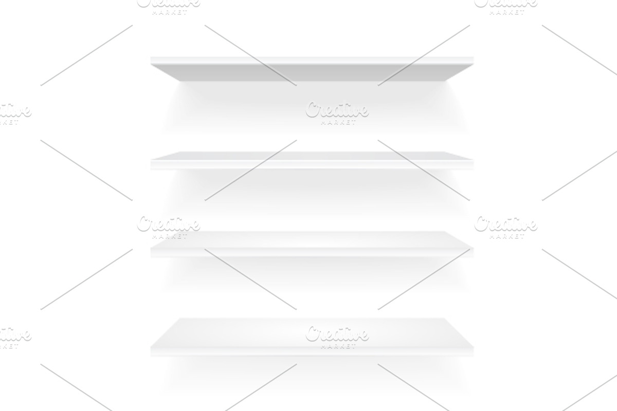 White shelves. Vector. preview 2