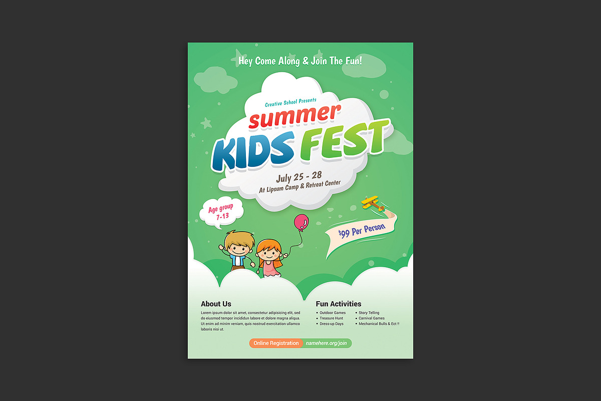 Kids Summer Camp Flyer, a Flyer Template by Diverter (Photo 3 of 3)