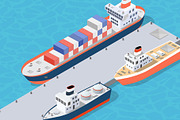 Isometric port cargo ship, a Transportation Illustration by AlexZeL (Thumbnail 4 of 9)