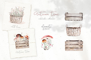 Autumn Time Watercolor Collection