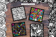 4 Zentangle inspired pattern set., a Pattern Graphic by redstudio (Thumbnail 3 of 5)