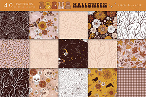 Boho Halloween Autumn Graphic Set