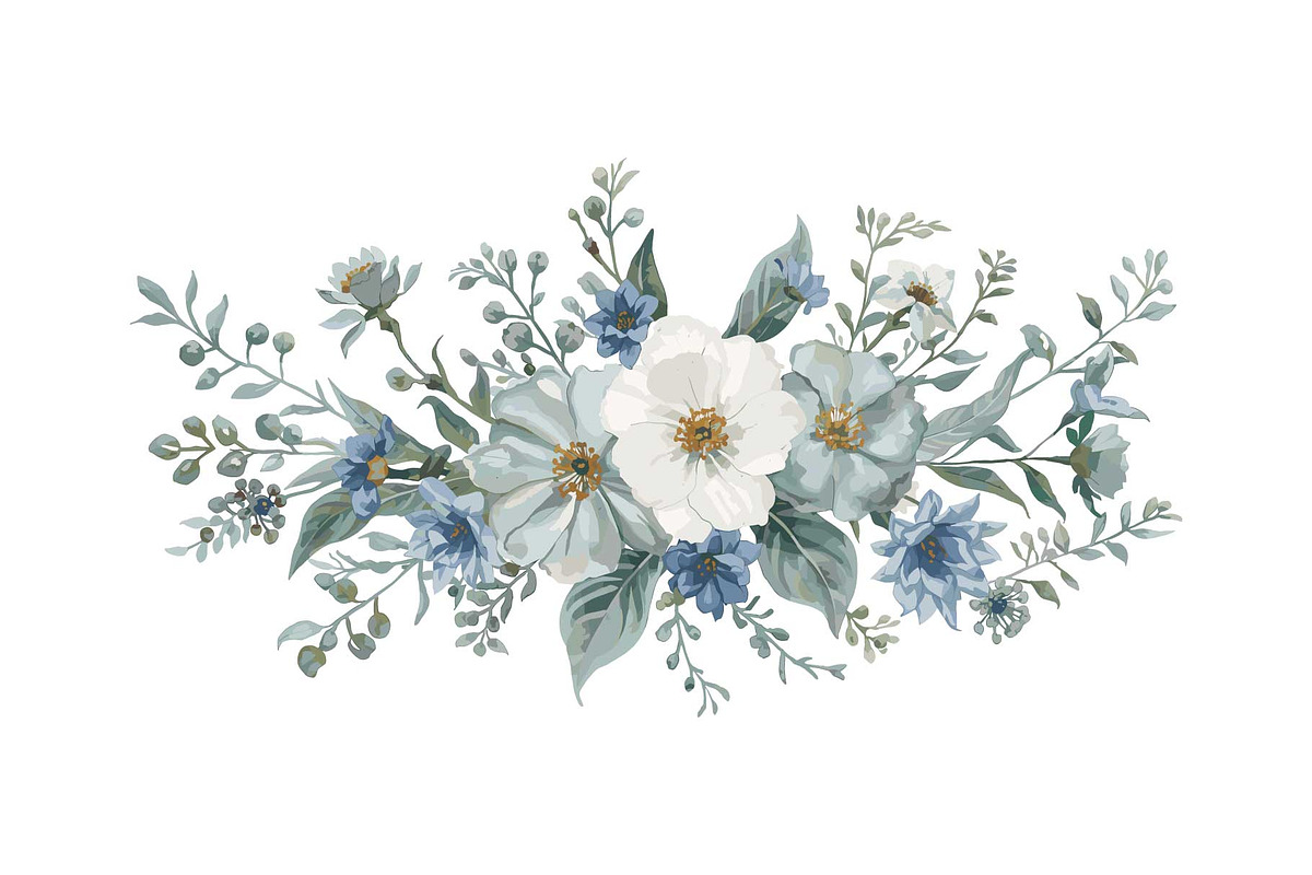 Elegant Watercolor Floral Border Set, an Object Graphic by Designs_River (Photo 7 of 13)