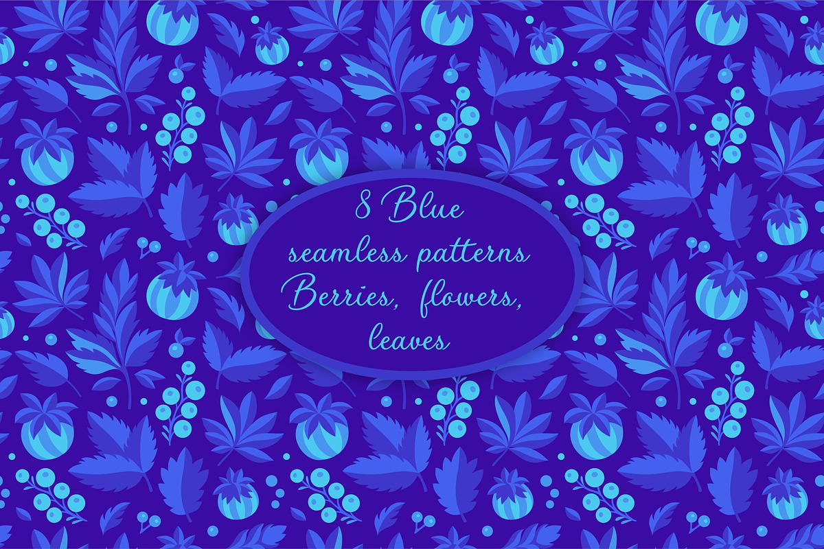 Blue vector seamless patterns, a Pattern Graphic by LartGraphics (Photo 1 of 6)