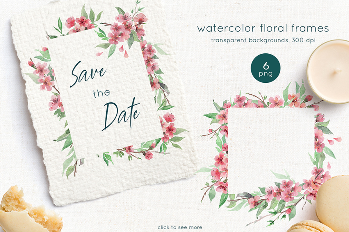 Spring blooming watercolor set, a Decorative Illustration by ArtPavo (Photo 2 of 8)