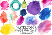 Colorful Water Stains Clipart, an Illustration by Rose Art (Thumbnail 1 of 7)