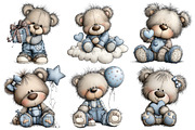 Denim Bears Clipart, an Illustration by Pixels.Craft (Thumbnail 3 of 5)