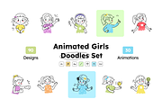 Animated Girls Icons, an Emoji Icon by Prosymbols (Thumbnail 1 of 12)