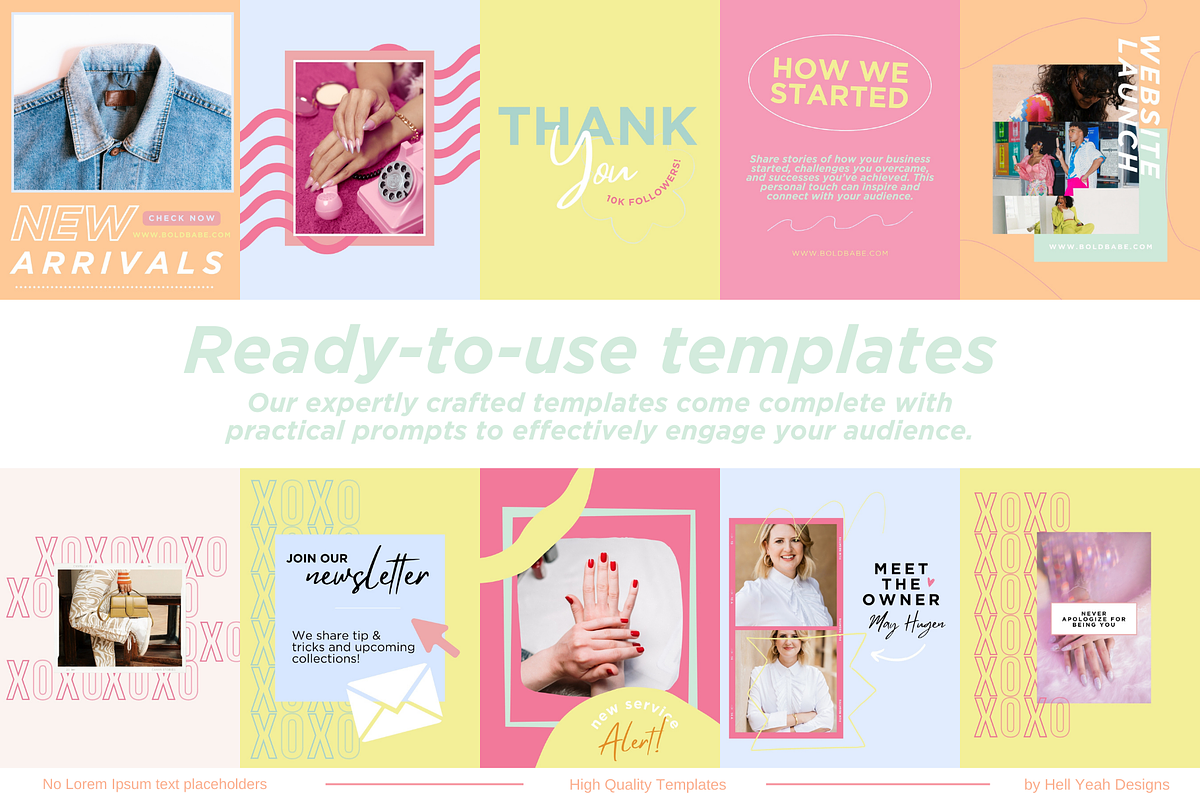 Popping Posts Instagram Templates, a Social Media Template by Hell Yeah ...