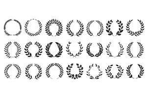 Black Silhouette Laurel Wreath