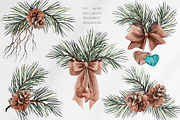 Christmas Pine Branches & Wood Decor, a Decorative Illustration by Jeanna Draw (Thumbnail 5 of 15)
