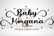 Baby Morgana Script, a Script Font by Bosstype Studio (Thumbnail 1 of 8)