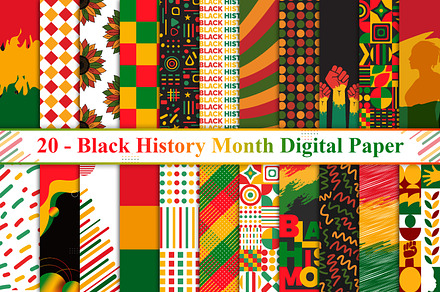 Black History Month Digital Paper, a Background Graphic by Digital Studio