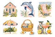 Preppy Coastal Clipart Set, an Illustration by Libby Wishes (Thumbnail 4 of 4)