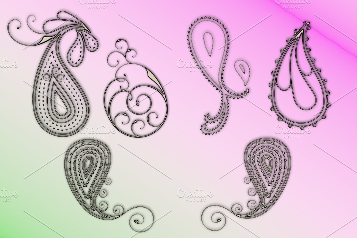 Paisley Ornaments Embellishments, an Illustration by MDD Designs (Photo 5 of 5)